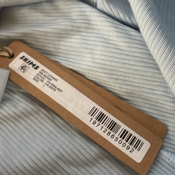 SKIMS Women's Soft Lounge Boxer Shorts Size L In Celeste - Picture 8 of 9